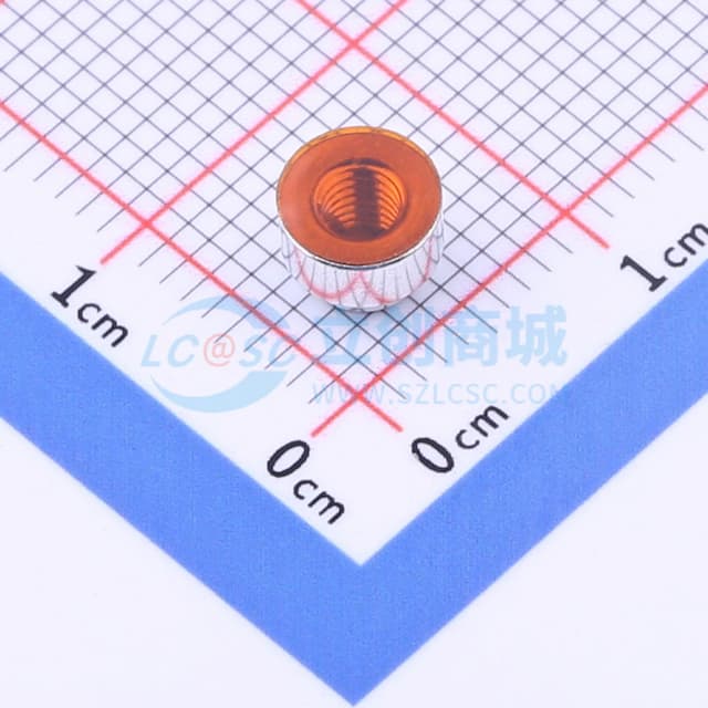 雄和远景，电路板表贴圆螺母柱，M3Xφ5.56X2.5+1.53，铜镀锡，编带装实物图