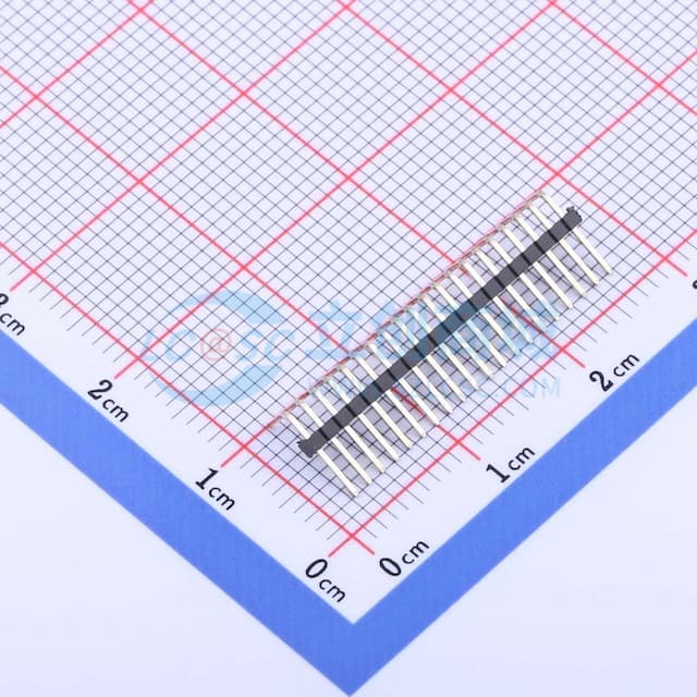 1x20P 间距:1.27mm 方针 弯插 【插件】实物图