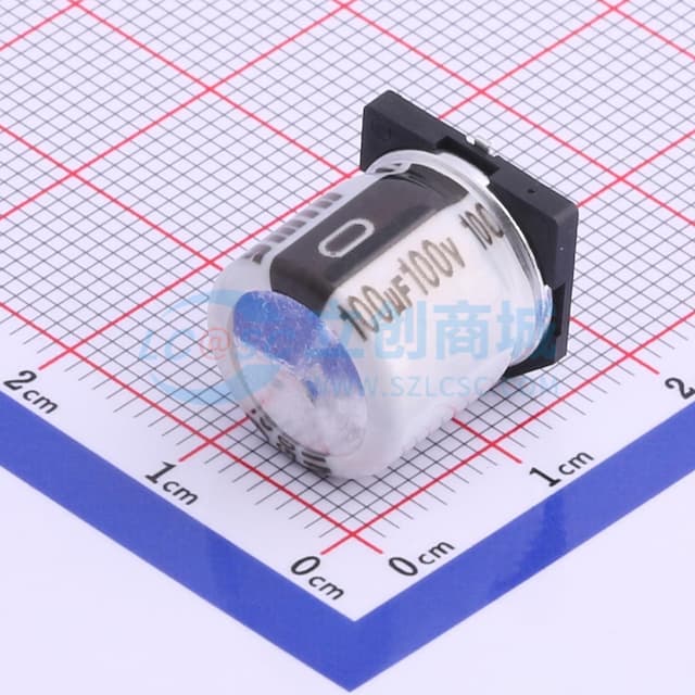 100uF ±20% 100V 【手工焊接】实物图