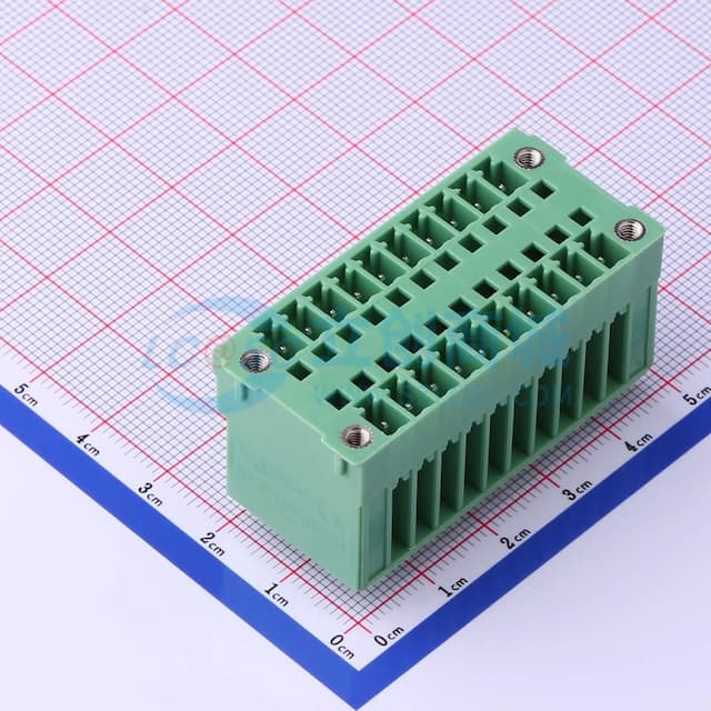 3.81mm 2x10P 排数:2 每排P数:10 螺丝固定 【插拔】实物图
