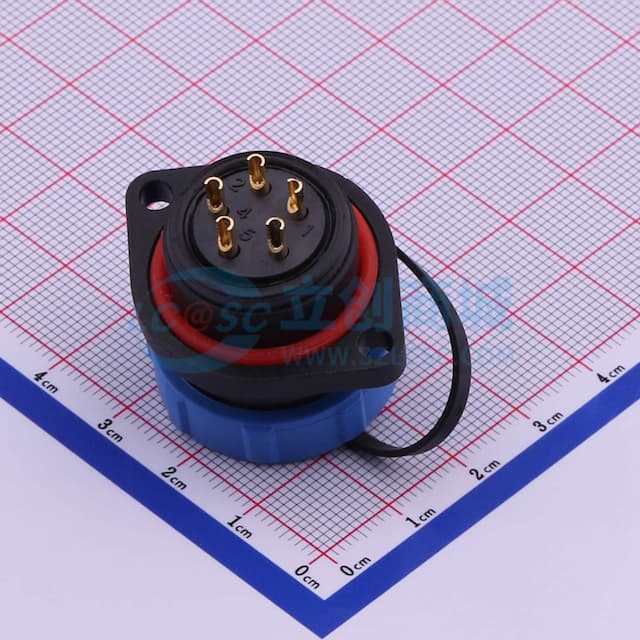 2孔法兰插座JH2113S-5C实物图