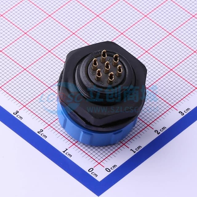 后螺母插座JH1712P-7实物图