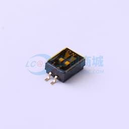 拨码开关黑色02P-2PIN间距1.27mm贴片正拨平拨2位SMD缩略图