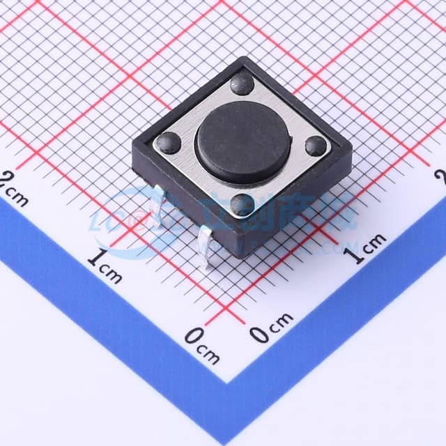 12*12*4.3mm 直插 轻触开关 【插件】实物图
