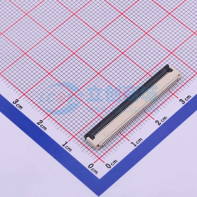 间距:0.5mm P数:60P 翻盖式 下接实物图
