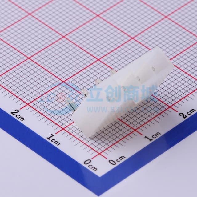 白色半透明 1x4P 间距:4.2mm 弯插【插件】实物图