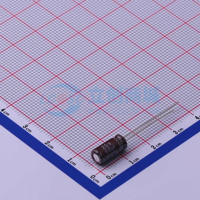 68uF ±20% 25V 【引线】实物图