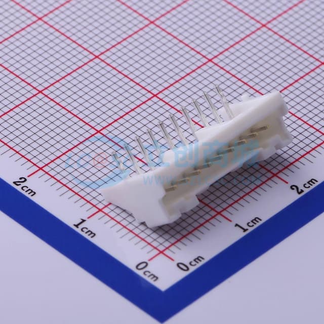 1x10P 间距:2mm 弯插 系列:PA 【插件】实物图