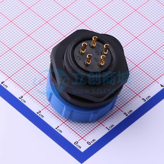 后螺母插座JH2112S-5C实物图