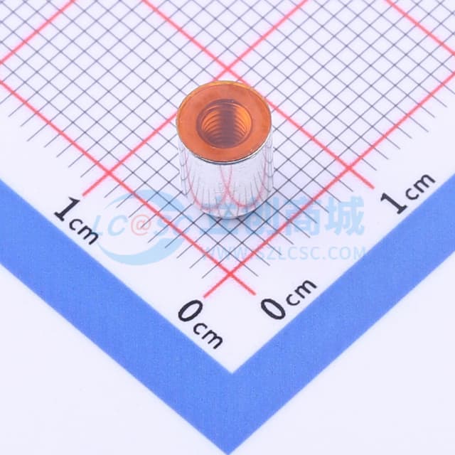 雄和远景，电路板表贴圆螺母柱，M3Xφ5.56X6+1.53，铜镀锡，编带装实物图