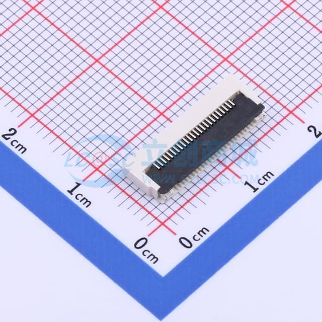 间距:0.5mm P数:24P 翻盖式 下接实物图