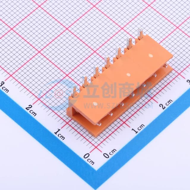 橙色 1x7P 3.96mm 排数:1 每排P数:7【插件】实物图