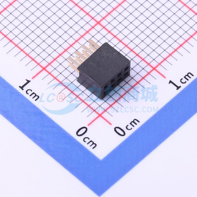 间距:1.27mm 2x4P 直插 【插件】实物图