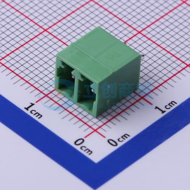 3.81mm 1x2P 排数:1 每排P数:2 【插拔】实物图