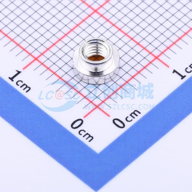 雄和远景，电路板表贴圆螺母柱，M3Xφ5.56X1.5+1.53，铜镀锡，编带装实物图