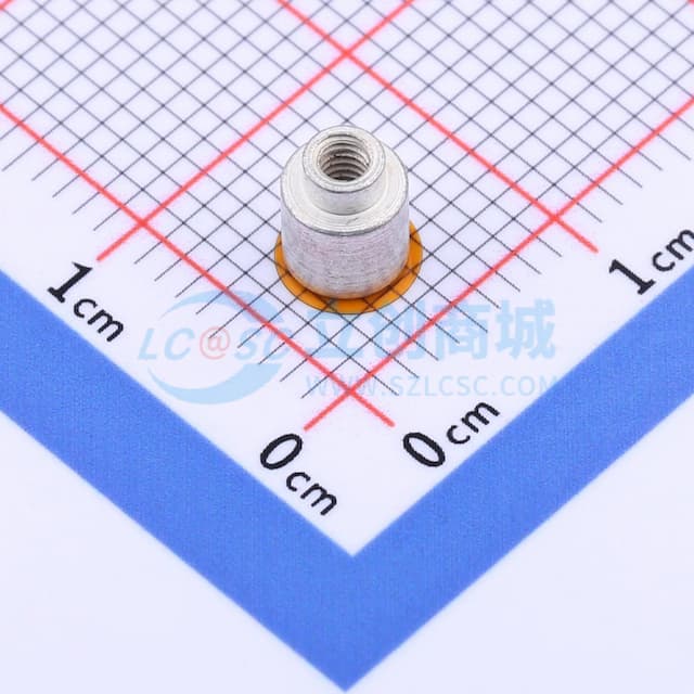 雄和远景，电路板表贴圆螺母柱，M2Xφ4.35X4+1.4，铁镀锡，编带装实物图