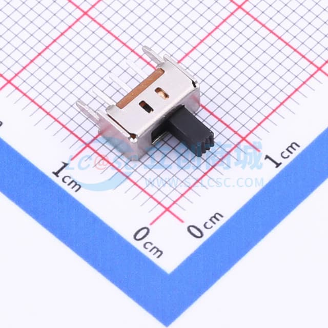 柄长4mm 直插两档 滑动开关 【插件】实物图