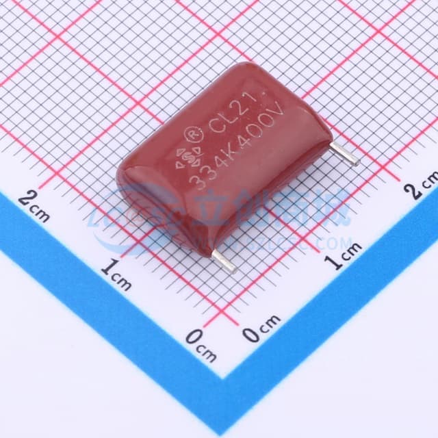 330nF ±10% 400V P=15 L=2.8 17/11/6 CL21实物图