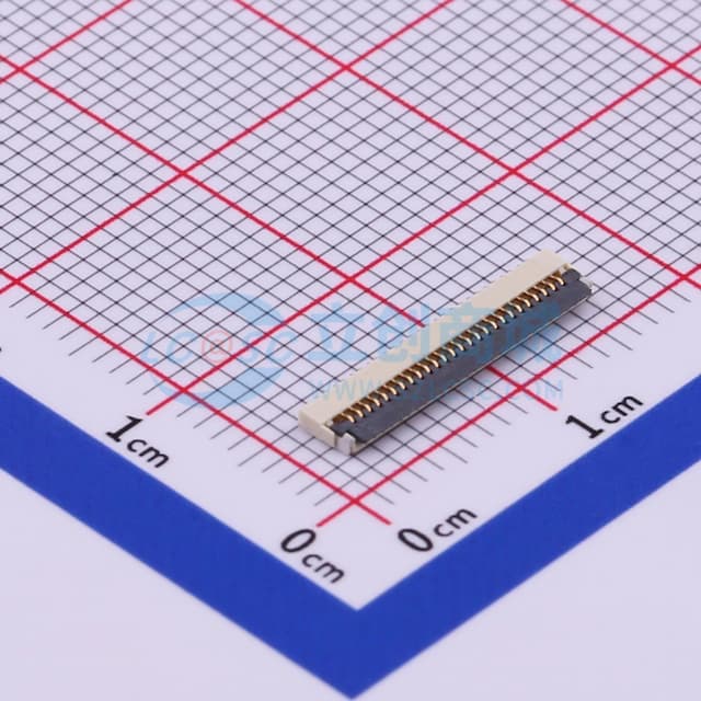 间距:0.5mm P数:26P 翻盖式 下接实物图