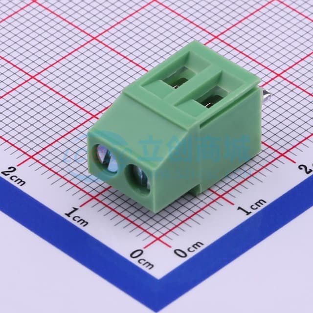 1x2P 5mm 直插 排数:1 每排P数:2 【螺钉】实物图