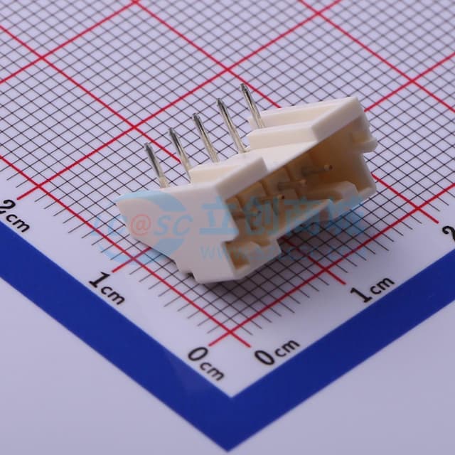 1x5P 间距:2.5mm 弯插 系列:XA 【插件】实物图