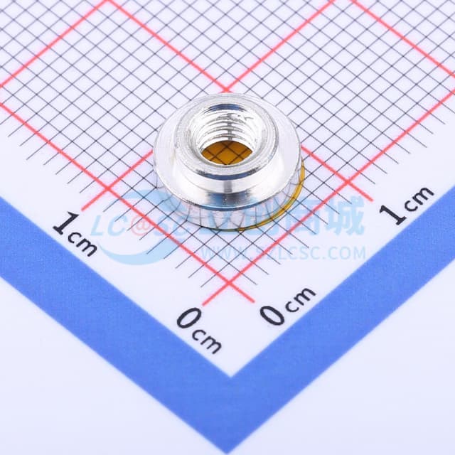 雄和远景，电路板表贴圆螺母柱，M4Xφ8.74X2+1.53，铜镀锡，编带装实物图