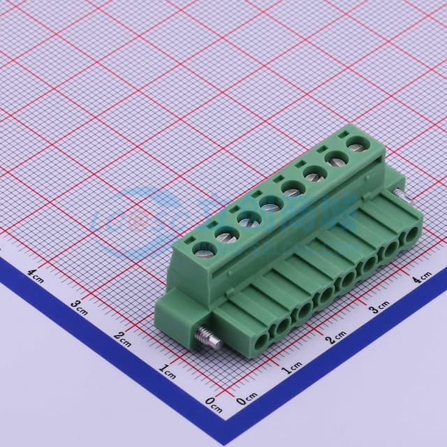 5.08mm 1x8P 排数:1 每排P数:8 螺丝固定实物图