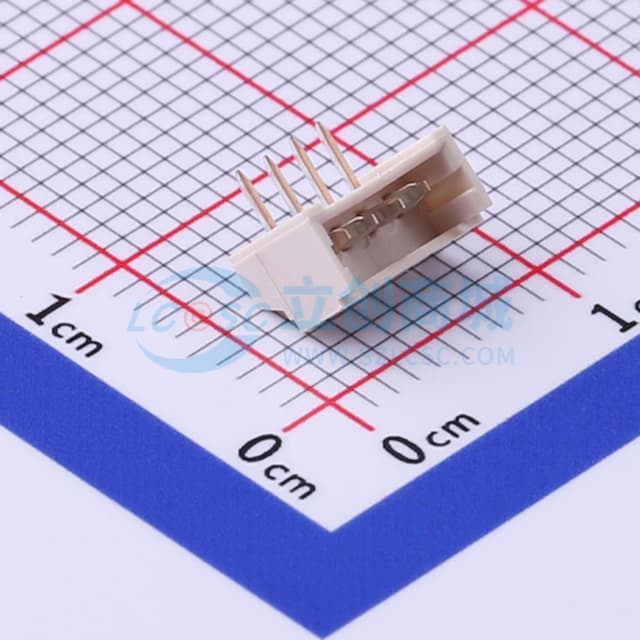 1x4P 间距:1.25mm 弯插 系列:PicoBlade(MX 1.25) 【插件】实物图