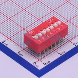 拨码开关红色07P-180度7PIN间距2.54mm立式直插正拨平拨7位DIP 【拨码】缩略图