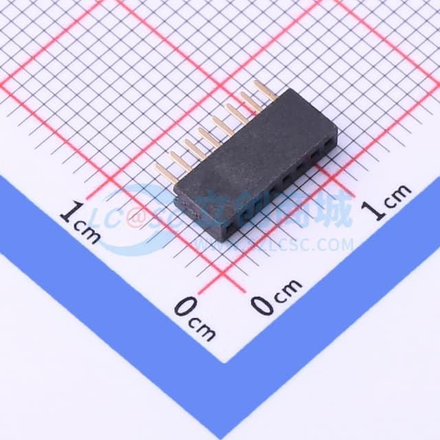 间距:1.27mm 1x8P 直插 【插件】实物图