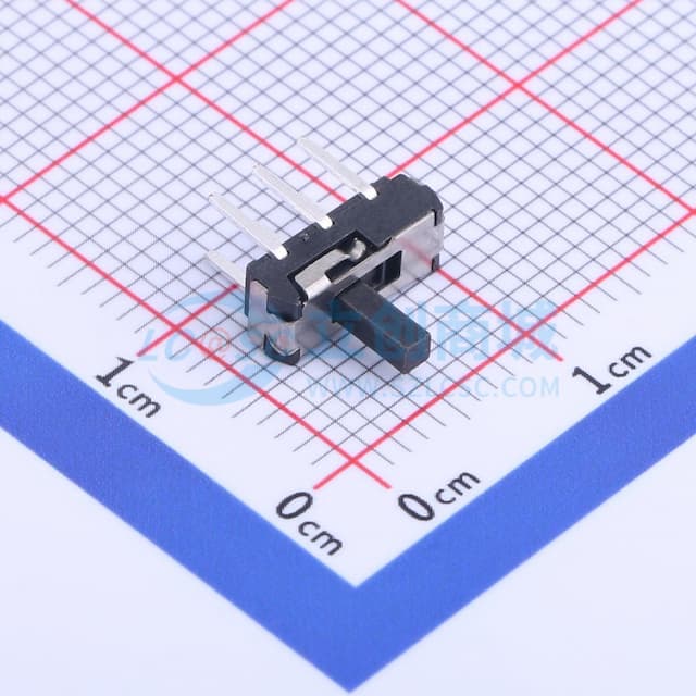 柄长4mm 直插双档 滑动开关 【插件】实物图