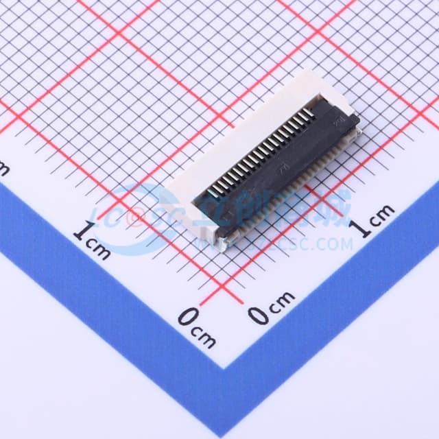 间距:0.5mm P数:20P 翻盖式 下接实物图