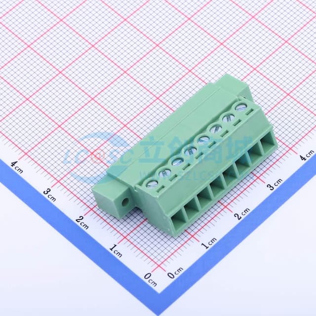 3.81mm 1x8P 排数:1 每排P数:8 螺丝固定实物图