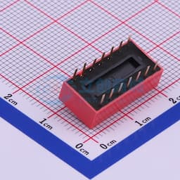 拨码开关红色07P-180度7PIN间距2.54mm立式直插正拨平拨7位DIP 【拨码】缩略图