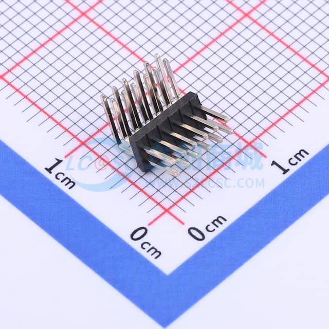 2x6P 间距:1.27mm 方针 弯插 【插件】实物图