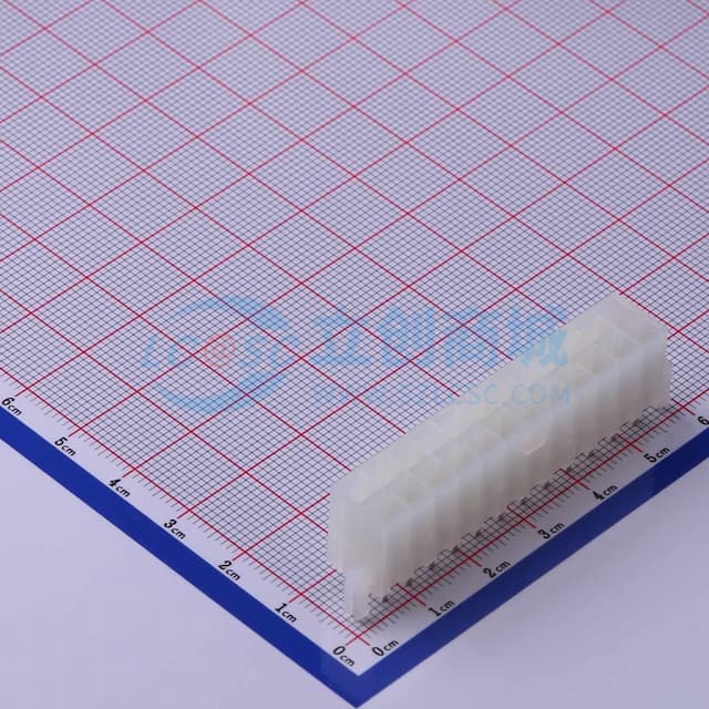 白色半透明 2x12P 间距:4.2mm 直插【插件】实物图