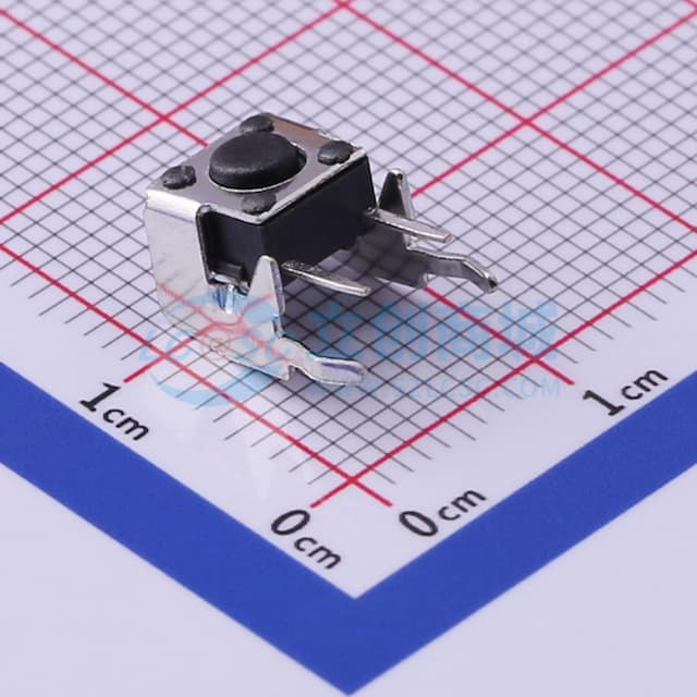 轻触开关6*6*4.3mm带支架插件四脚侧按250gf 【轻触】实物图