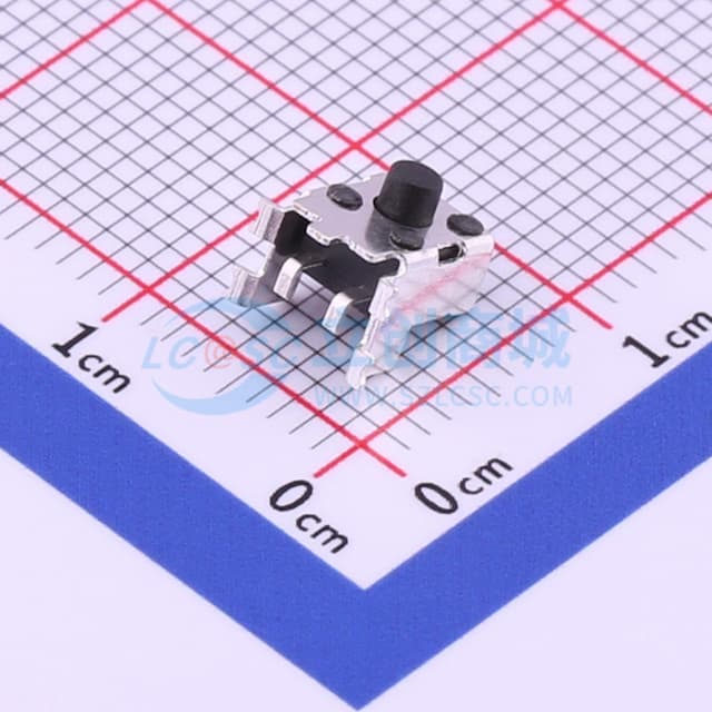 轻触开关4.5*4.5*4.3带支架侧按4.85*6.3*4.3四脚贴片按键250gf实物图