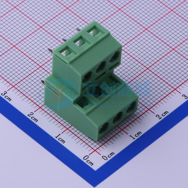 2x3P 5.08mm 直插 排数:2 每排P数:3 【螺钉】实物图