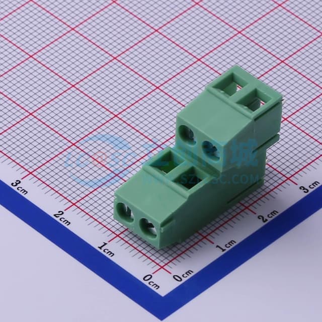 2件套 2x2P 5.08mm 直插 排数:2 每排P数:2【螺钉】实物图