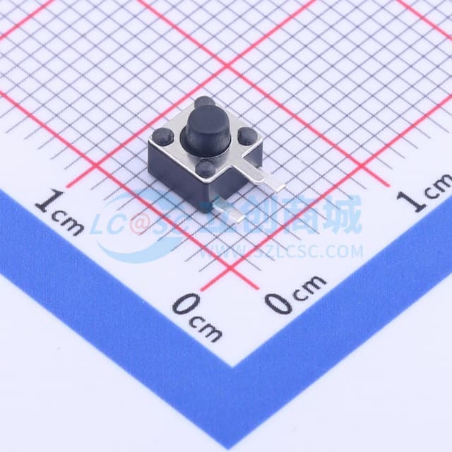 4.5*4.5*4.3mm 卧插 轻触开关 【插件】实物图