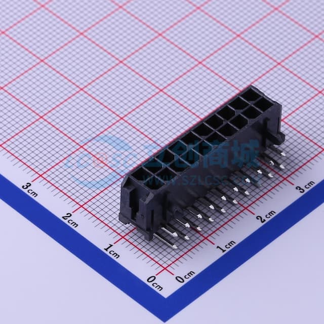 2x10P 间距:3mm 弯插 系列:Micro-Fit(MX 3.0) 【插件】实物图