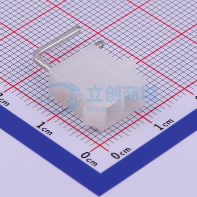 白色半透明 2x1P 间距:4.2mm 弯插【插件】实物图