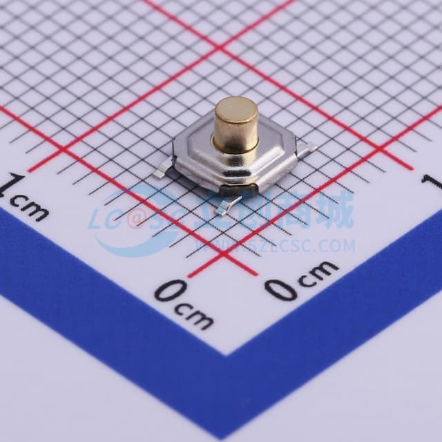 轻触开关5.2*5.2*3.0mm铜头4*4贴片四脚轻触开关250gf实物图