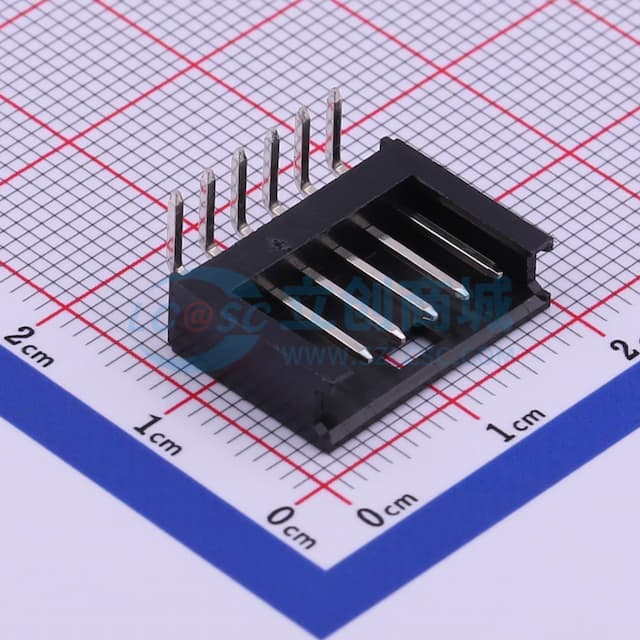 1x6P 间距:2.54mm 弯插 【插件】实物图