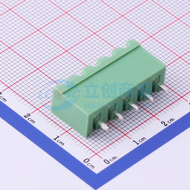 卡扣固定 1x5P 5.08mm 排数:1 每排P数:5 【插拔】实物图