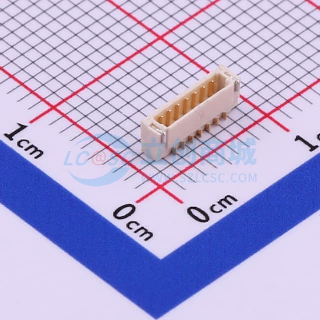 1x7P 间距:0.8mm 卧贴实物图