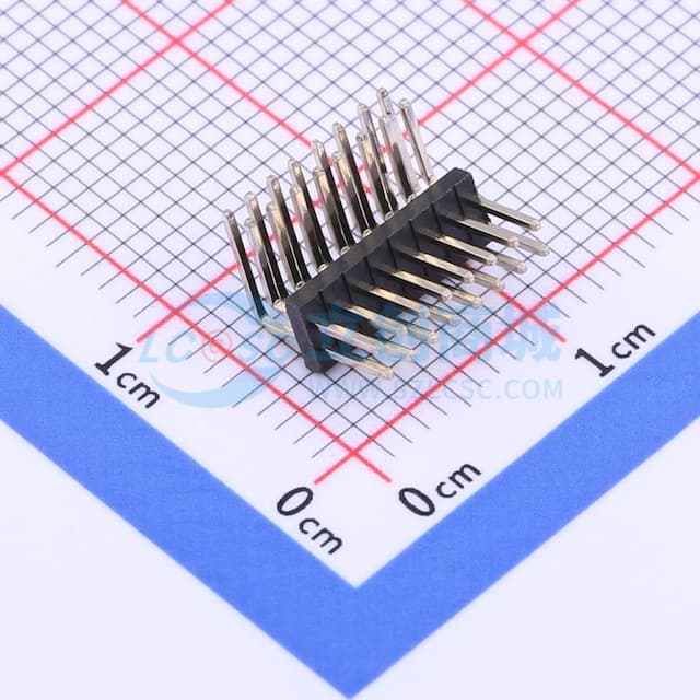 2x8P 间距:1.27mm 方针 弯插 【插件】实物图
