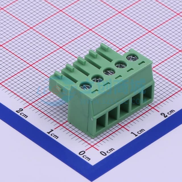 3.81mm 1x5P 排数:1 每排P数:5实物图