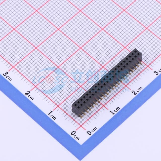 间距:1.27mm 2x22P 立贴实物图
